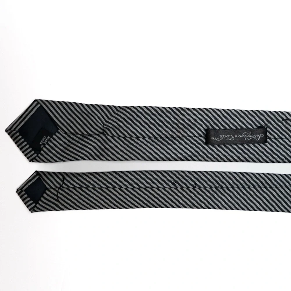 Sovereign Code‎ Black and Gray Striped Narrow Men's Necktie, EUC